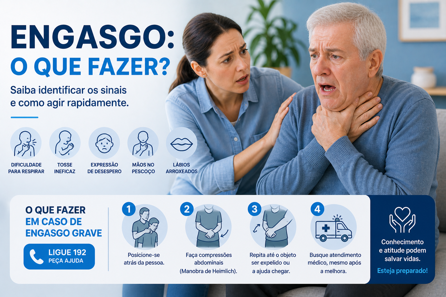 Choking signs and immediate care in people with dysphagia