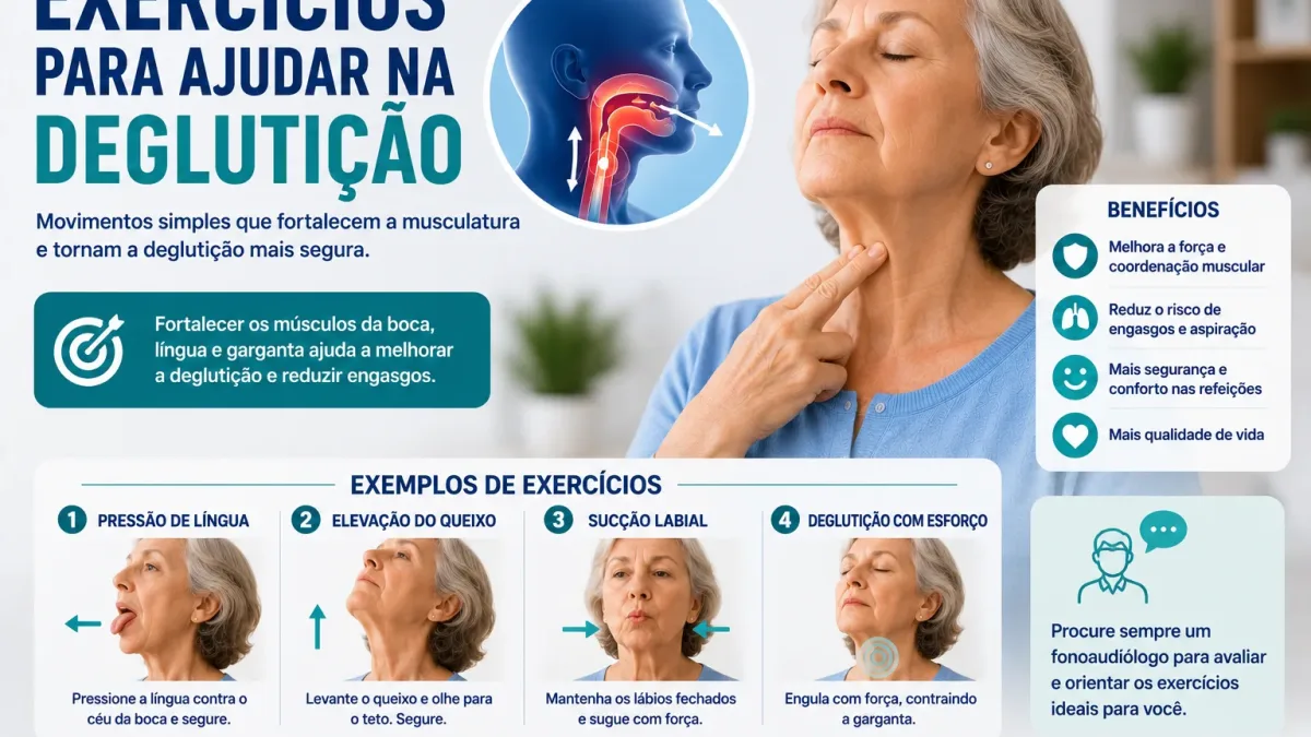 Orientação profissional sobre exercícios para deglutição e disfagia