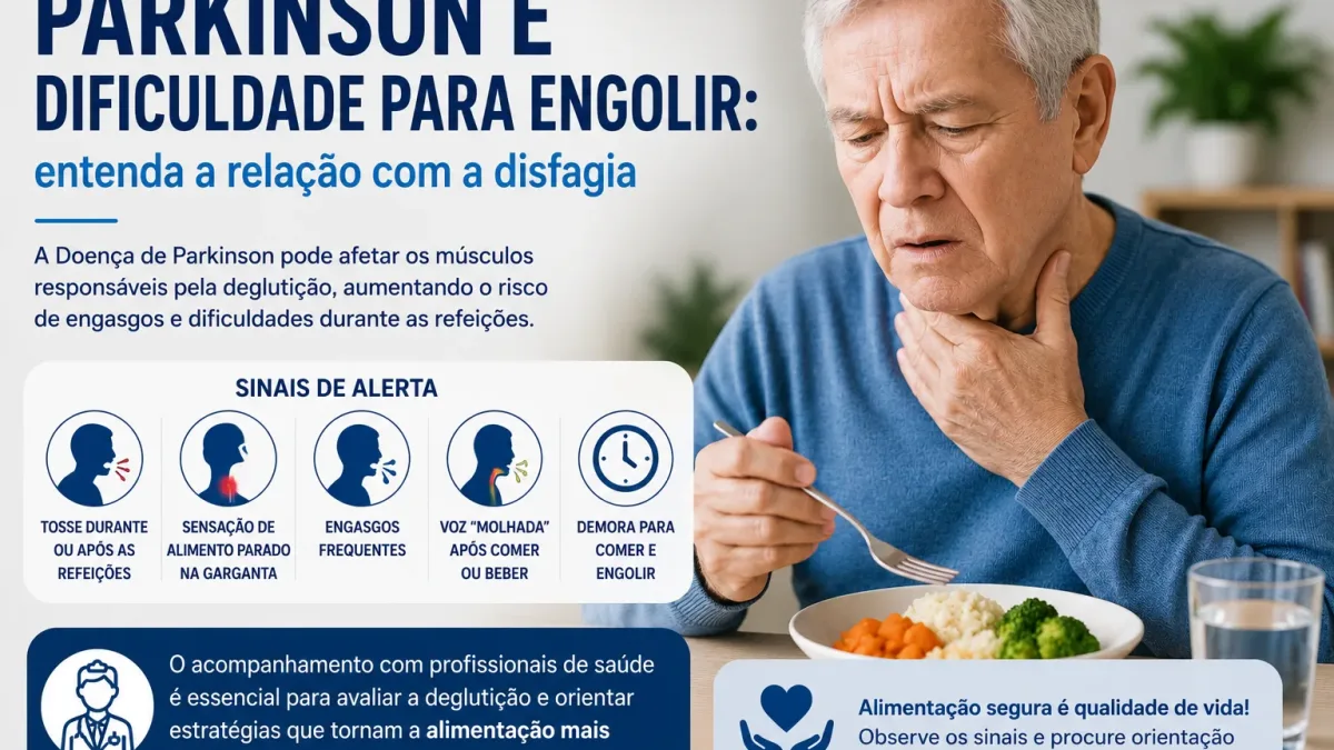 Parkinson e dificuldade para engolir relacionada à disfagia